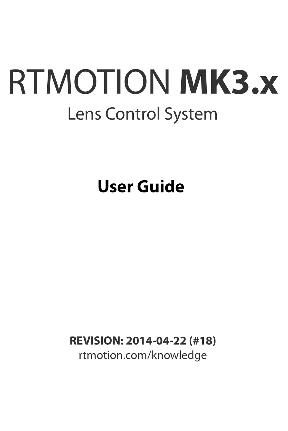 RTMOTION MK3.X SERIES USER MANUAL Pdf Download ManualsLib