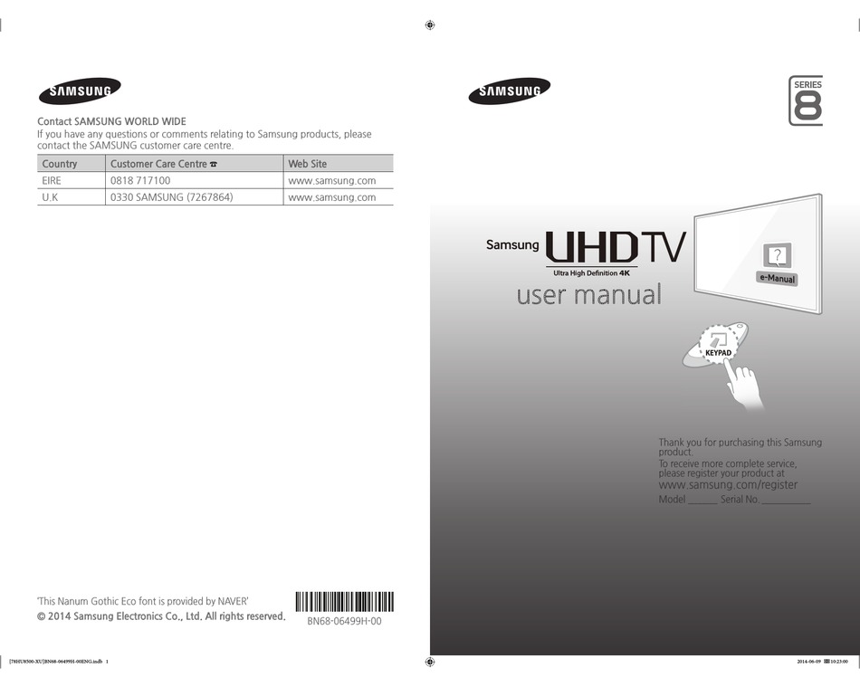 SAMSUNG UHD-TV USER MANUAL Pdf Download | ManualsLib