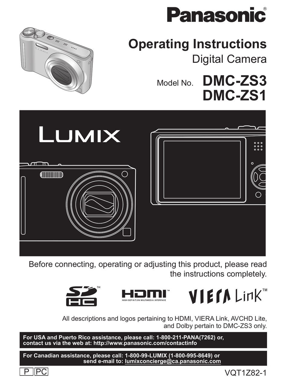 Panasonic Lumix Dmc-zs3 User Manual Pdf