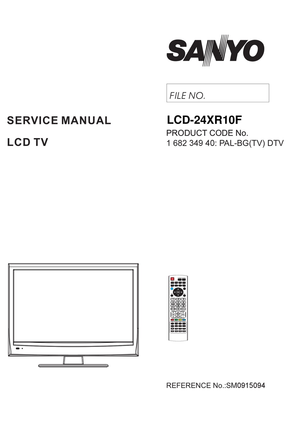SANYO LCD-24XR10F SERVICE MANUAL Pdf Download | ManualsLib