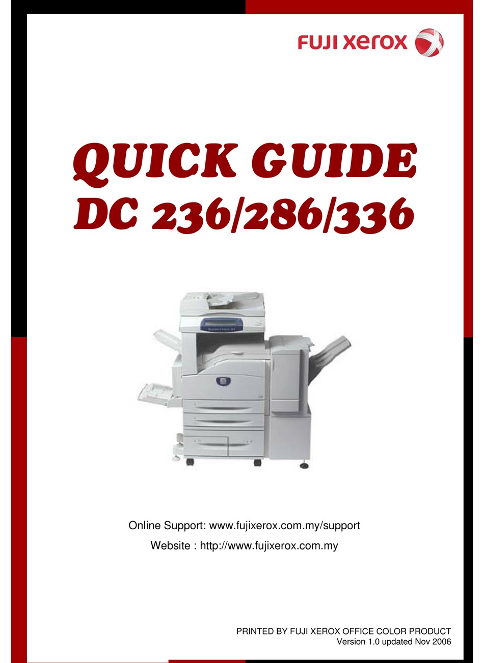 Fuji Xerox Dc 236 Quick Manual Pdf Download Manualslib