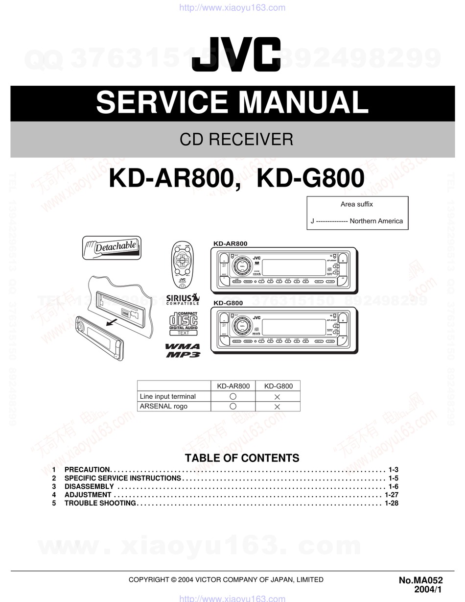 JVC KDAR800 SERVICE MANUAL Pdf Download ManualsLib