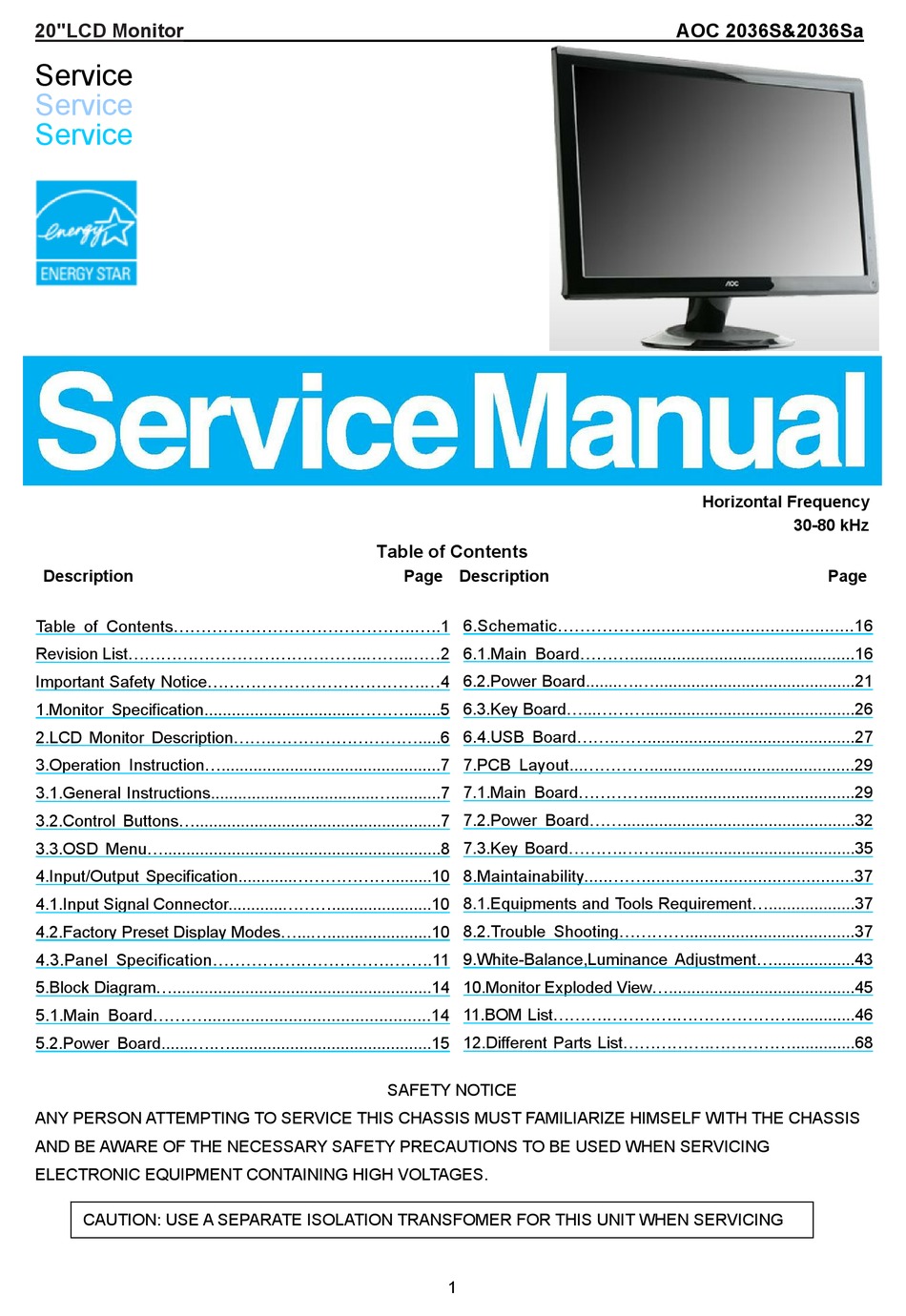 Aoc 36sa Service Manual Pdf Download Manualslib