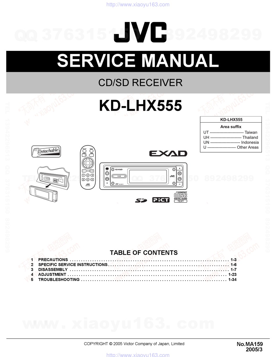 JVC EXAD KD-LHX555 SERVICE MANUAL Pdf Download | ManualsLib