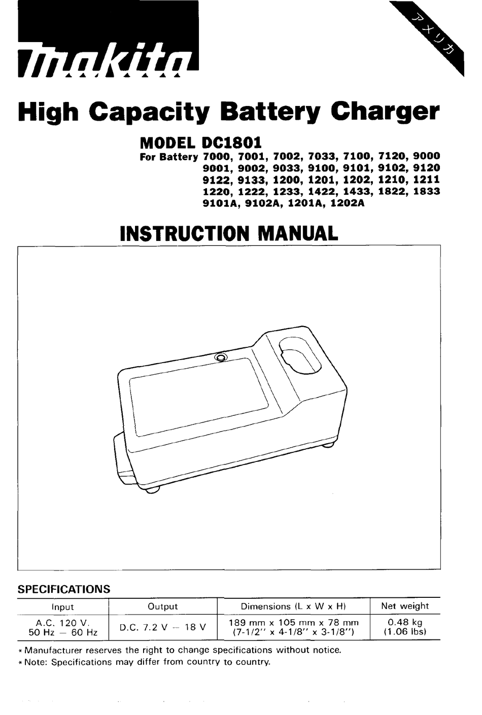 MAKITA DC1801 MANUAL Pdf | ManualsLib
