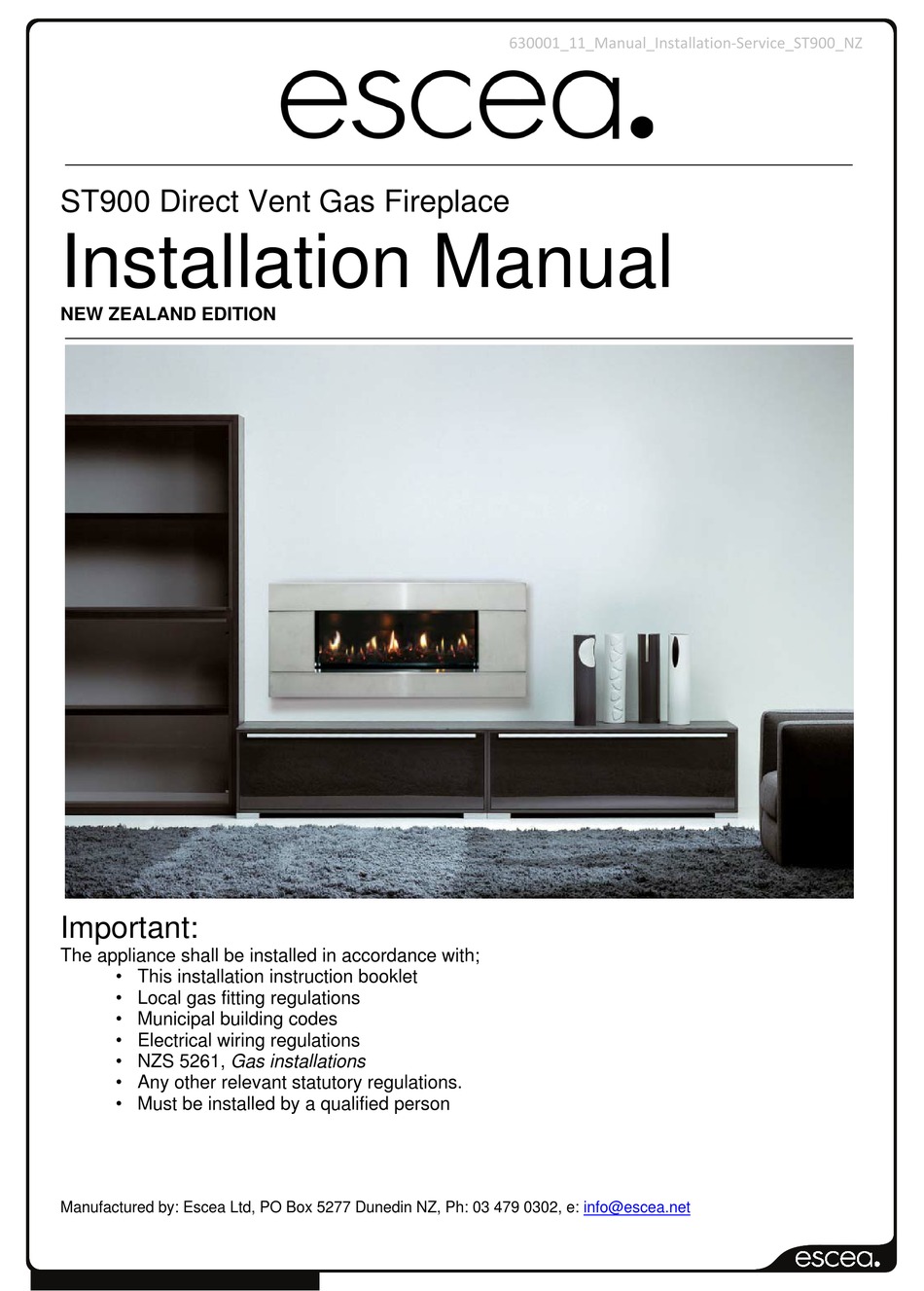 ESCEA ST900 INSTALLATION MANUAL Pdf Download ManualsLib