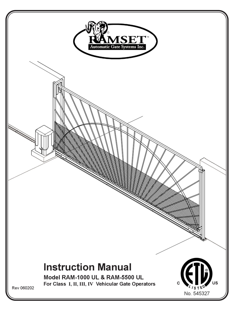 RAMSET RAM1000 UL INSTRUCTION MANUAL Pdf Download ManualsLib