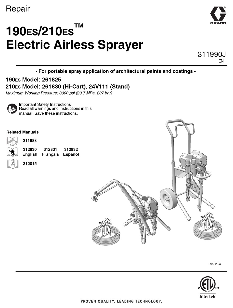 GRACO 190ES 261825 REPAIR MANUAL Pdf Download ManualsLib