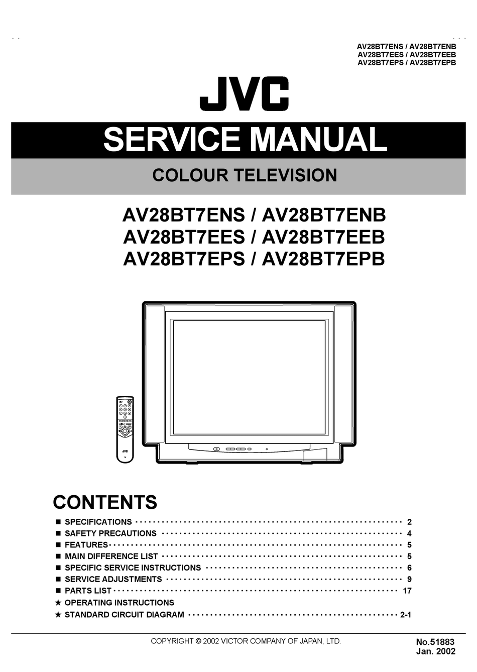 JVC AV28BT7ENS SERVICE MANUAL Pdf Download | ManualsLib