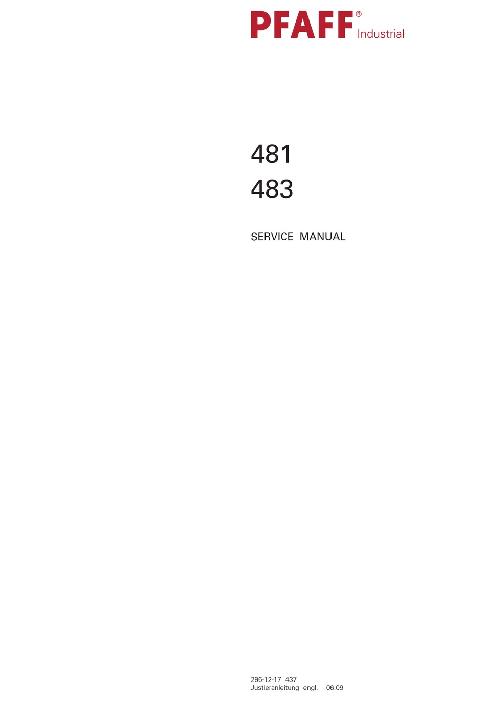 PFAFF 481 SERVICE MANUAL Pdf Download ManualsLib