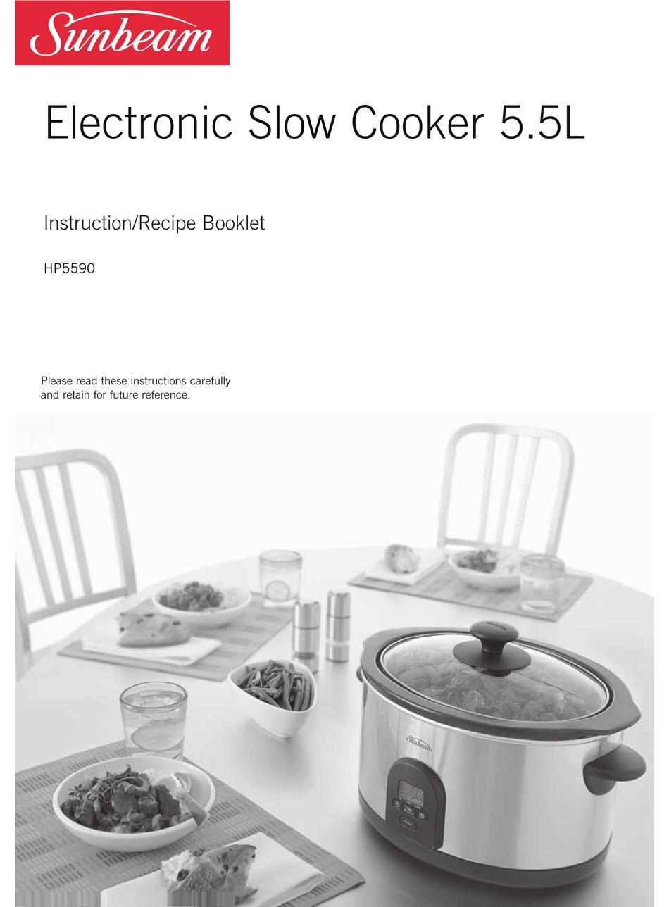 SUNBEAM HP5590 INSTRUCTION/RECIPE BOOKLET Pdf Download ManualsLib