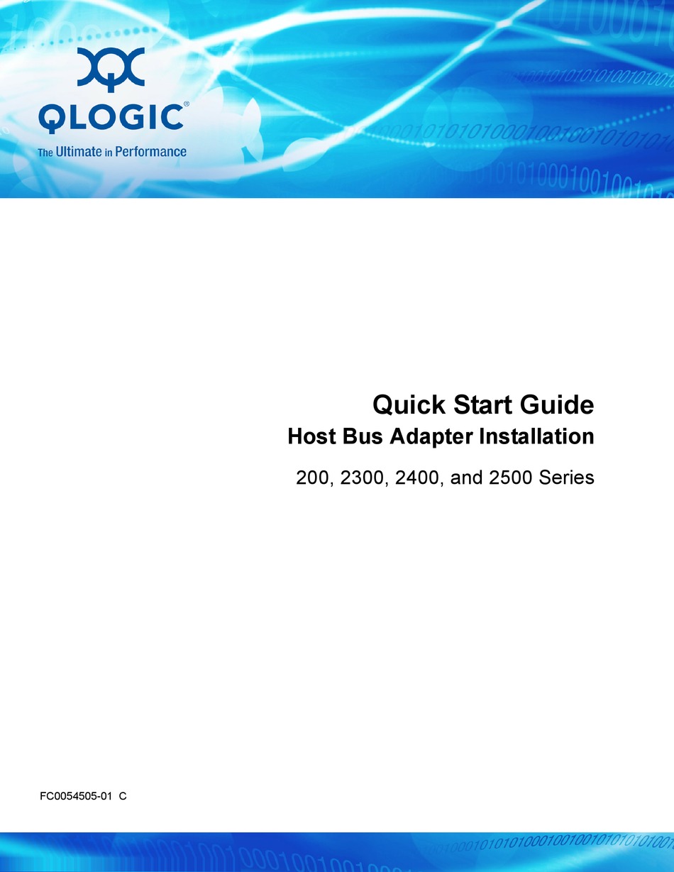 QLOGIC 200 SERIES QUICK START MANUAL Pdf Download ManualsLib