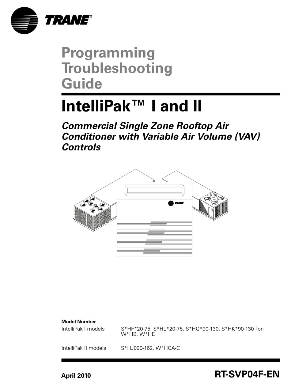 TRANE INTELLIPAK I PROGRAMMING, TROUBLESHOOTING MANUAL Pdf Download