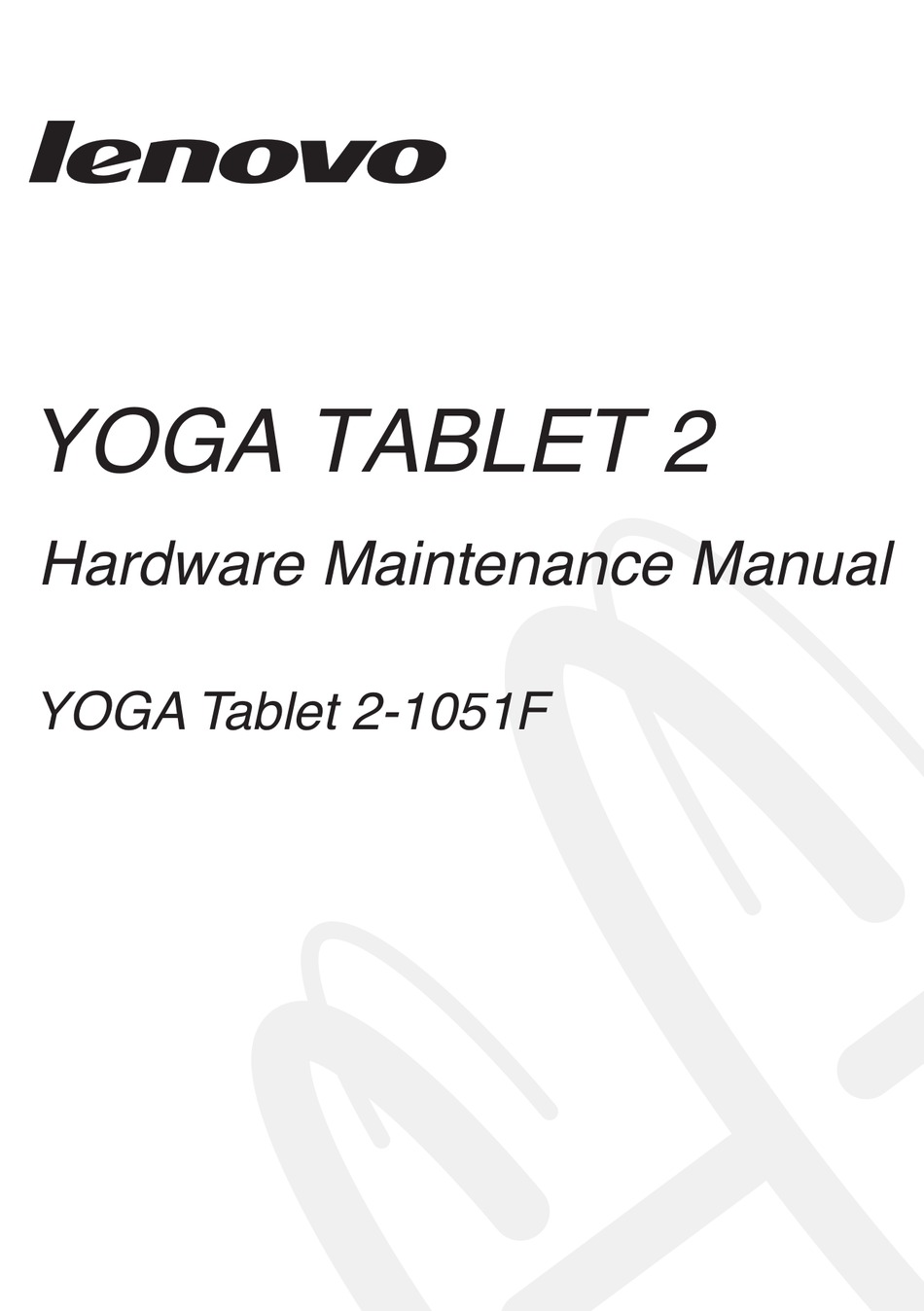 Lenovo Yoga Tablet 2 1051f Hardware Maintenance Manual Pdf Download Manualslib