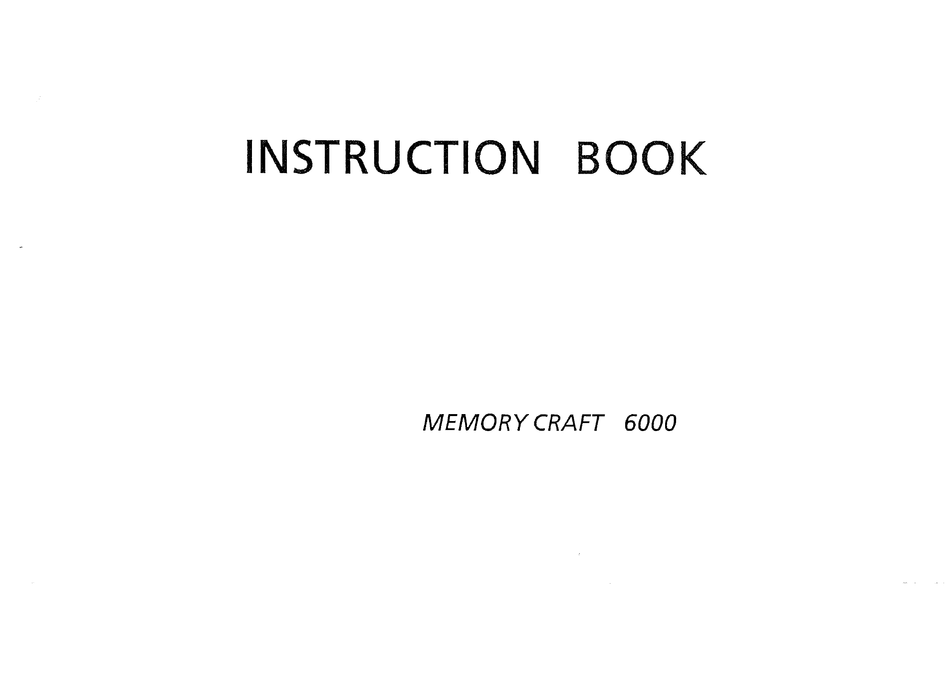 janome memory craft 6000 manual pdf