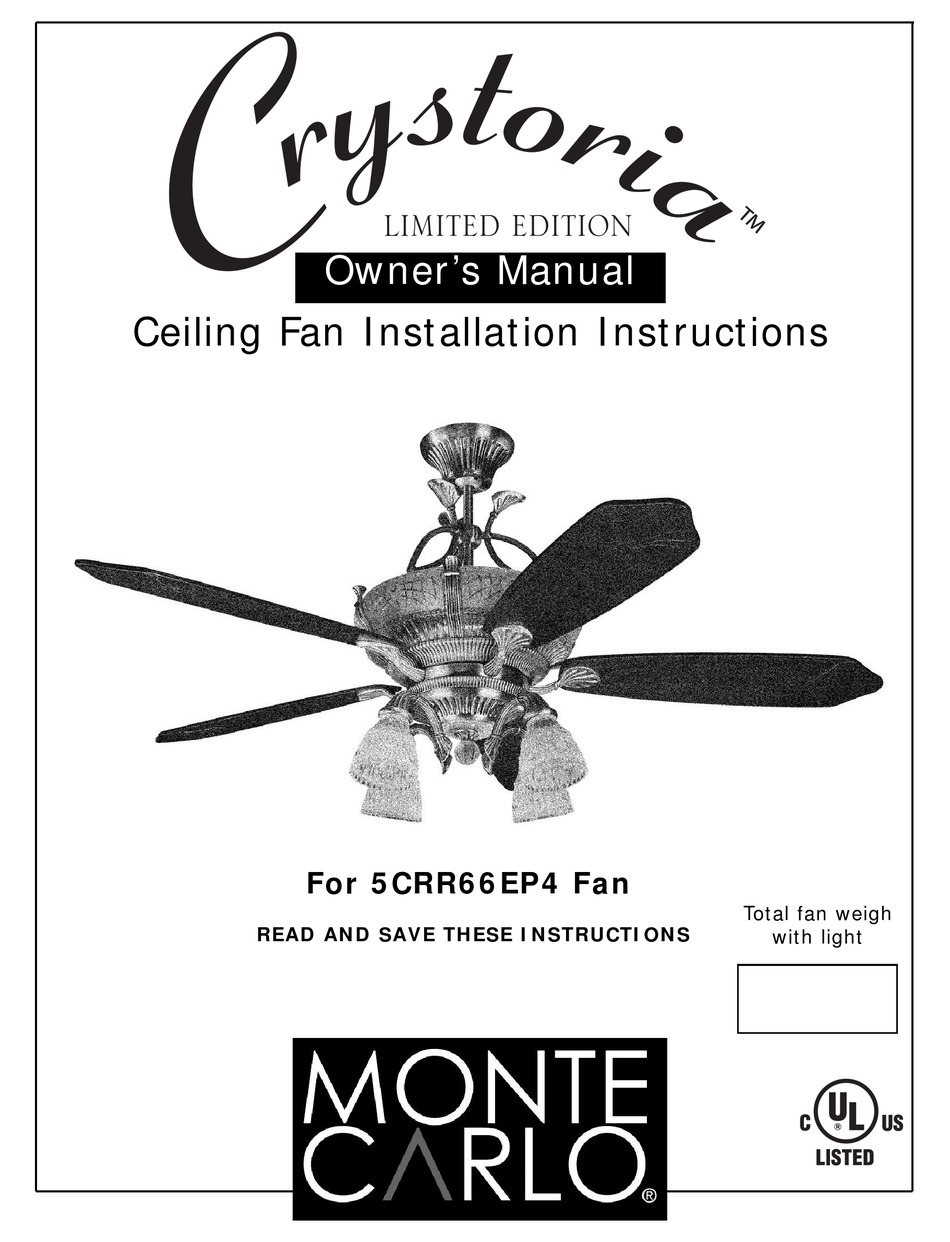 Monte Carlo Fan Company Crystoria Owner