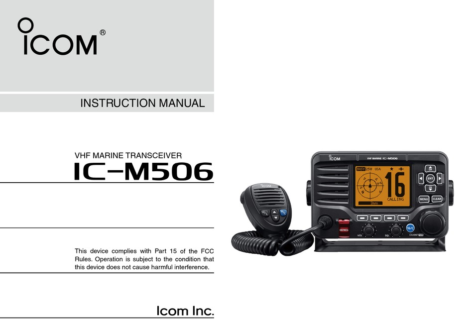 ICOM IC-M506 INSTRUCTION MANUAL Pdf Download | ManualsLib