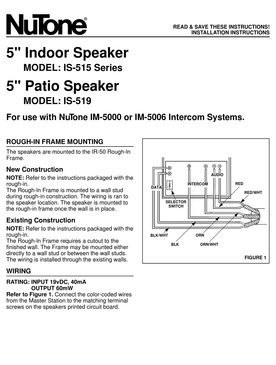 Nutone Intercom Wiring Diagram Pdf Wiring Diagram