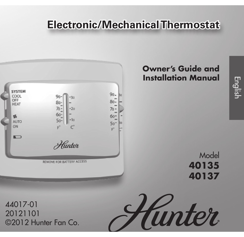 Hunter 40135 Owners Manual And Installation Manua Pdf Download Manualslib