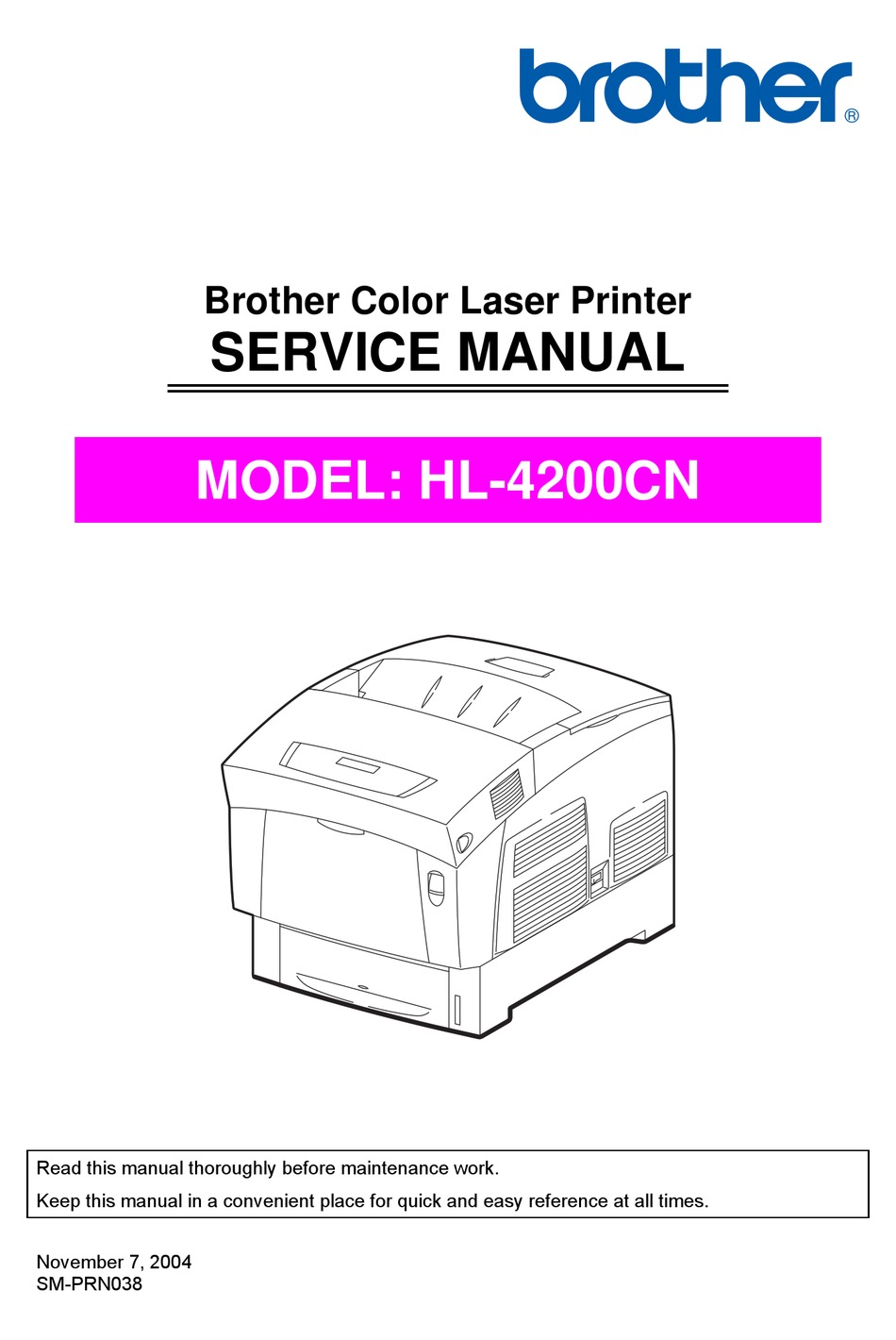 Brother Hl 4200cn Service Manual Pdf Download Manualslib