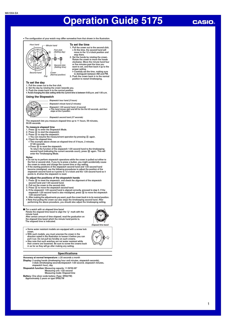 casio 5554 manual