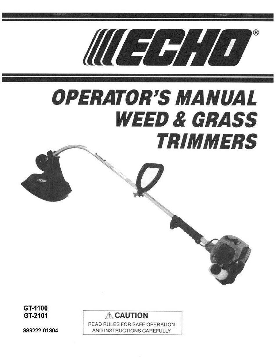 ECHO GT-1100 OPERATOR'S MANUAL Pdf Download | ManualsLib