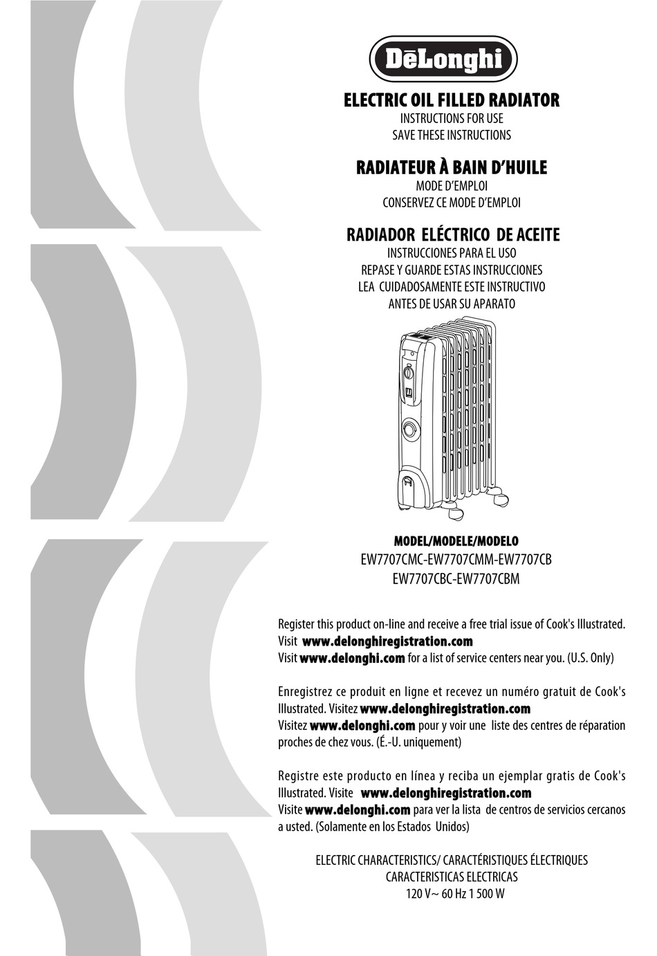 DELONGHI EW7707CMC INSTRUCTIONS FOR USE MANUAL Pdf Download