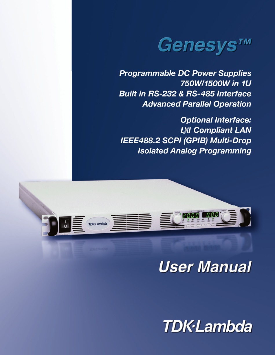 Tdk Lambda Genesys Gen6 100 User Manual Pdf Download Manualslib