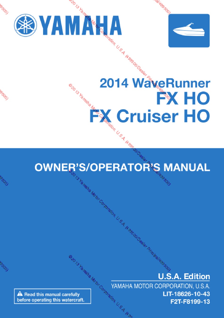 YAMAHA FX HO OWNER'S/OPERATOR'S MANUAL Pdf Download | ManualsLib