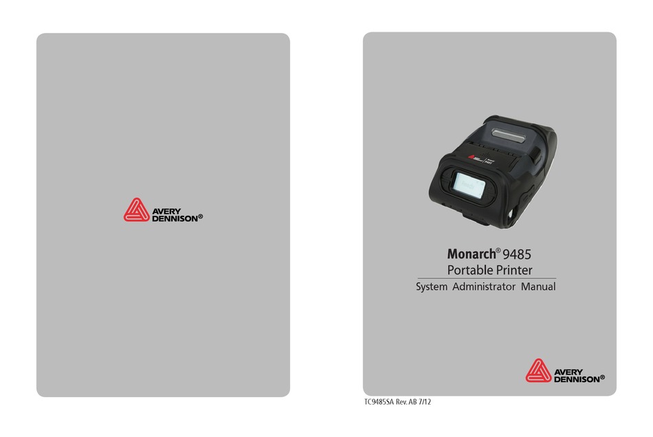AVERY DENNISON MONARCH 9485 SYSTEM ADMINISTRATOR MANUAL Pdf Download ManualsLib