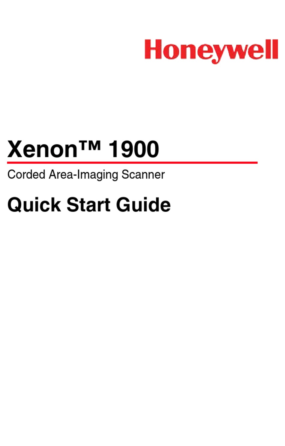 Honeywell Xenon 1900 Quick Start Manual Pdf Download Manualslib