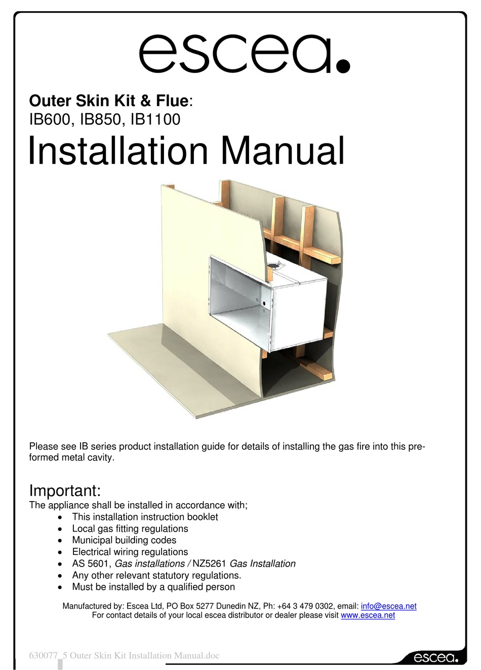 ESCEA IB600 INSTALLATION MANUAL Pdf Download ManualsLib