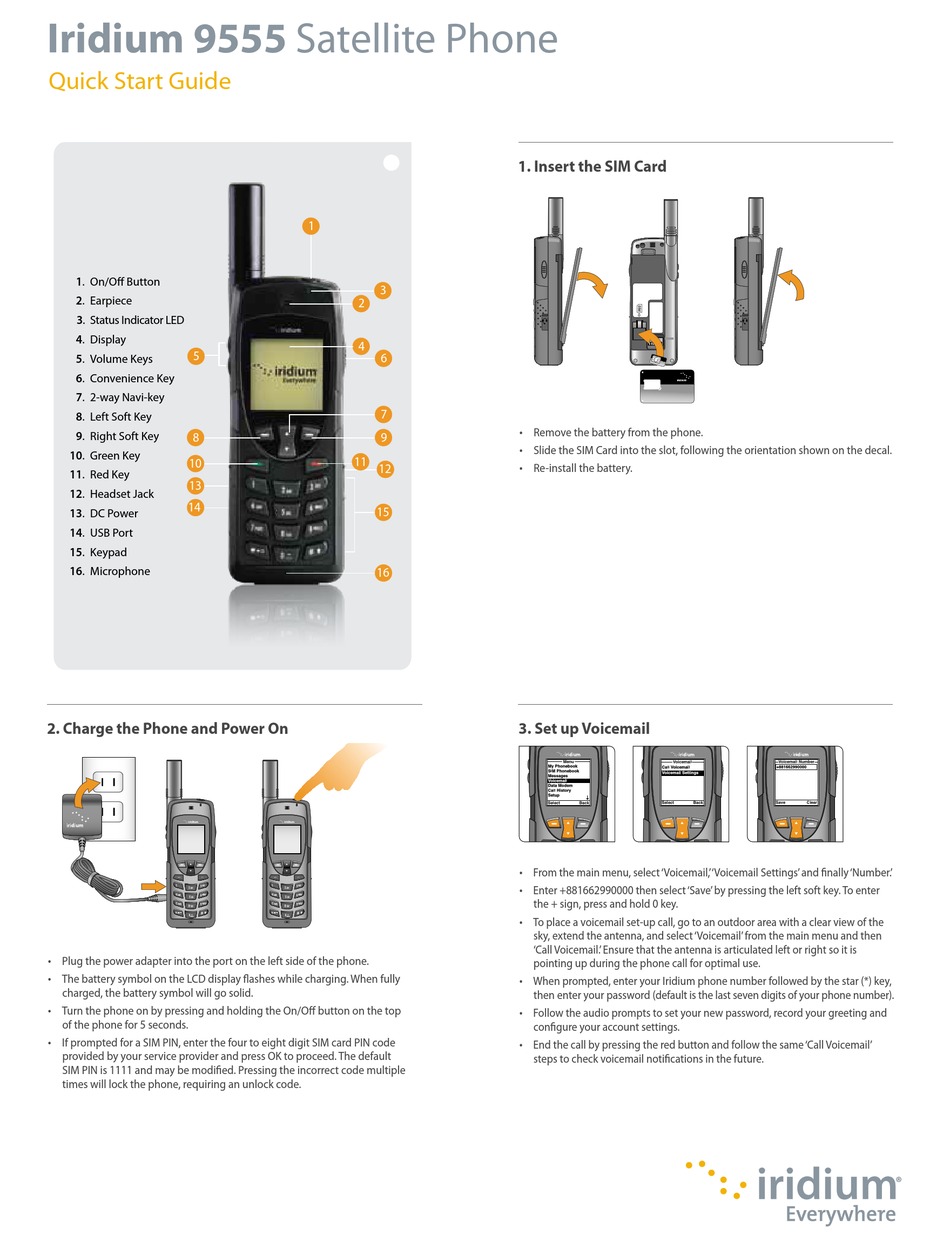 IRIDIUM 9555 QUICK START MANUAL Pdf Download ManualsLib