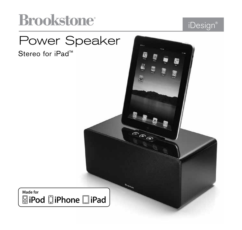 Troubleshooting Brookstone iDesign Power Speaker Quick Manual