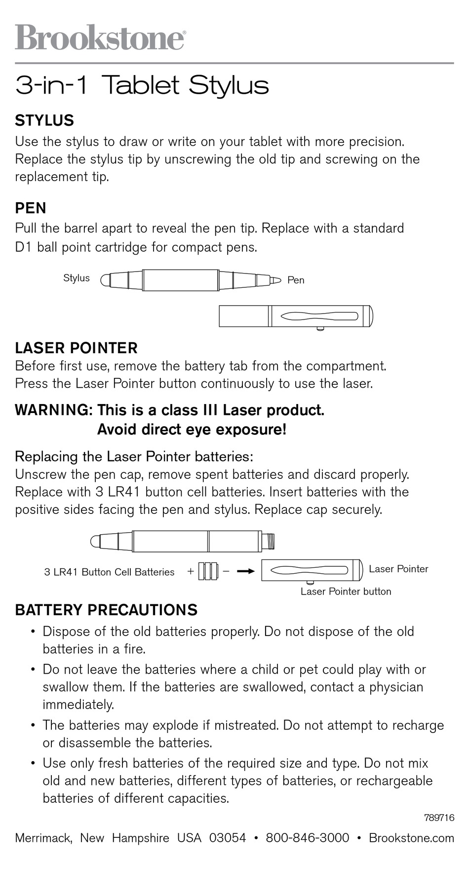 BROOKSTONE 3 IN 1 TABLET STYLUS QUICK MANUAL Pdf Download ManualsLib