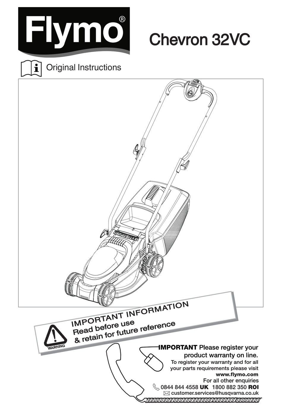 FLYMO CHEVRON 32VC OPERATING INSTRUCTIONS MANUAL Pdf Download | ManualsLib