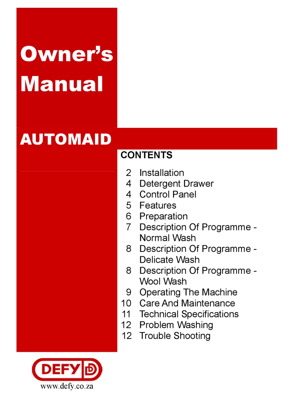 defy automaid 600 problems