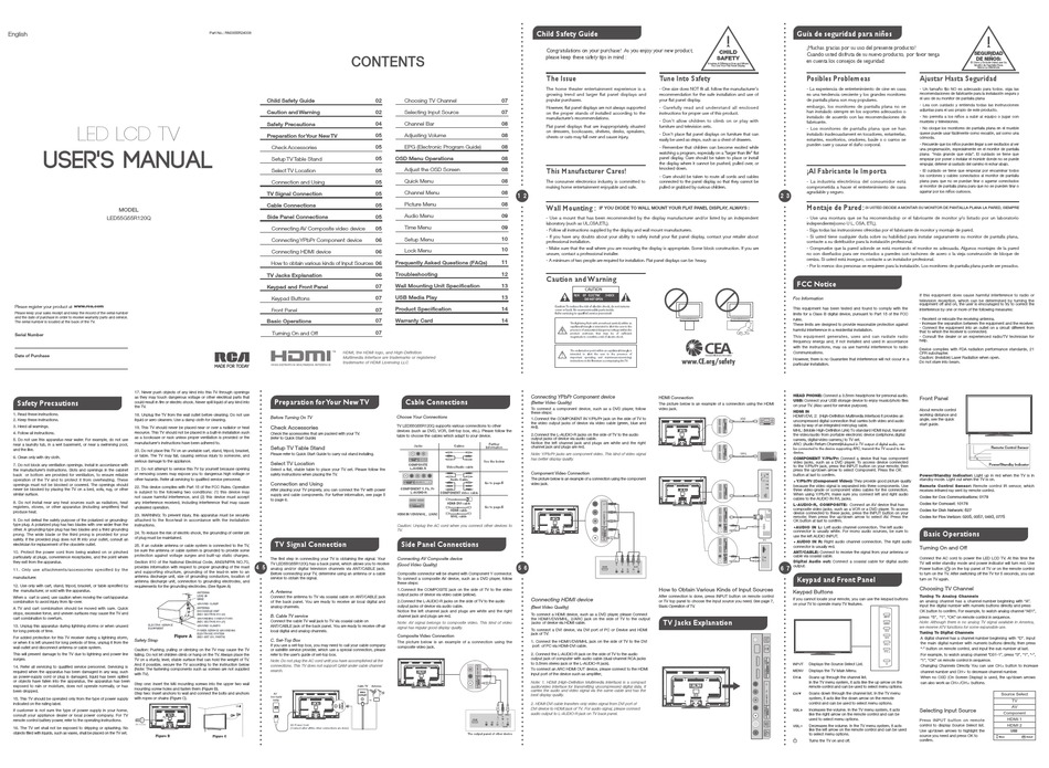 RCA LED55G55R120Q USER MANUAL Pdf Download | ManualsLib