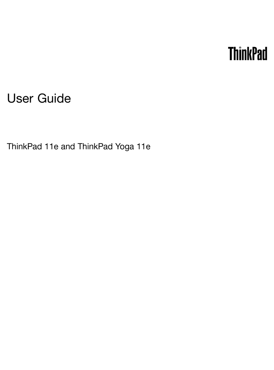 LENOVO THINKPAD 11E USER MANUAL Pdf Download  ManualsLib