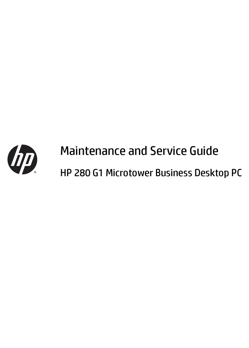 Hp 280 G1 Maintenance And Service Manual Pdf Download Manualslib