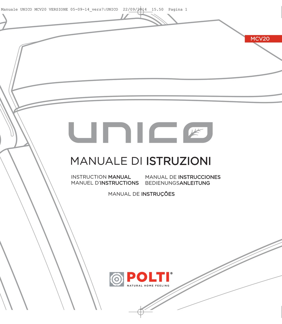 POLTI UNICO MCV20 INSTRUCTION MANUAL Pdf Download | ManualsLib