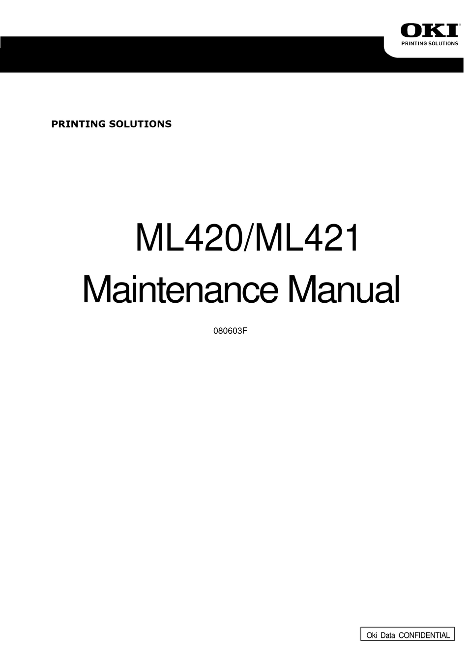 Oki Ml Maintenance Manual Pdf Download Manualslib