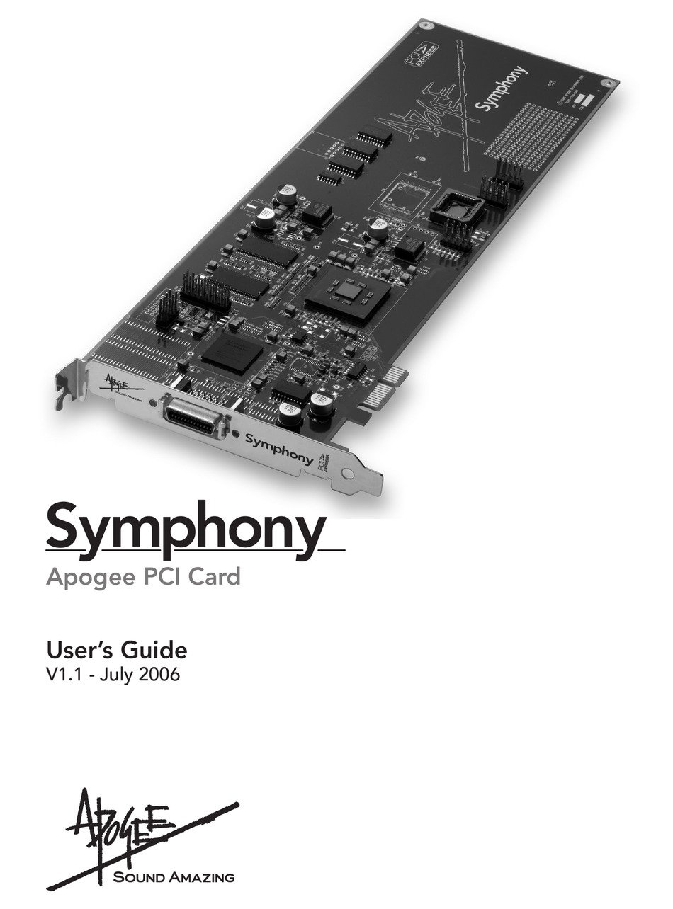 APOGEE SYMPHONY USER MANUAL Pdf Download ManualsLib