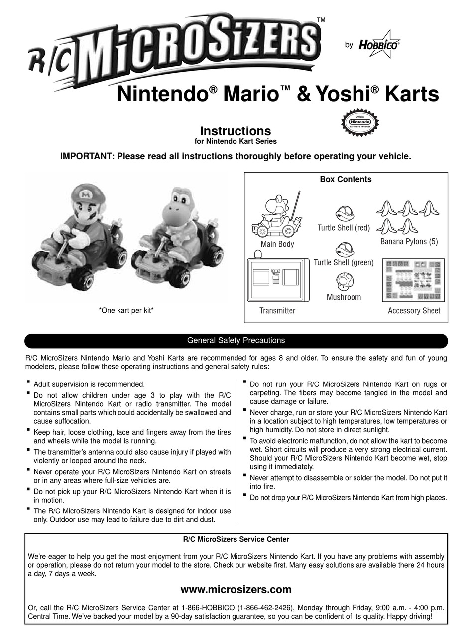 HOBBICO NINTENDO MARIO KART INSTRUCTIONS Pdf Download ManualsLib