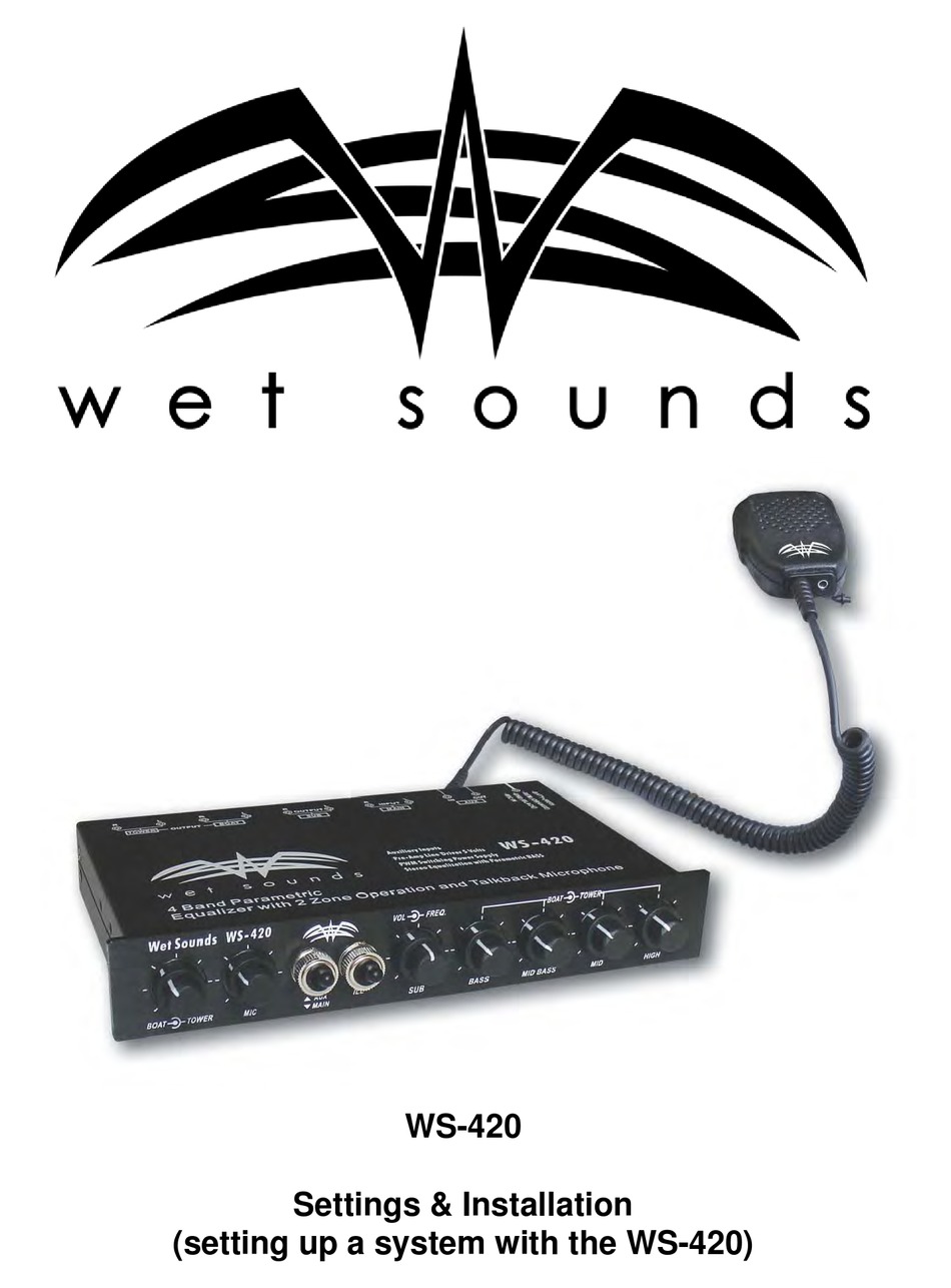 Wet Sounds Ws 420 Installation And Setting Instructions Pdf Download Manualslib