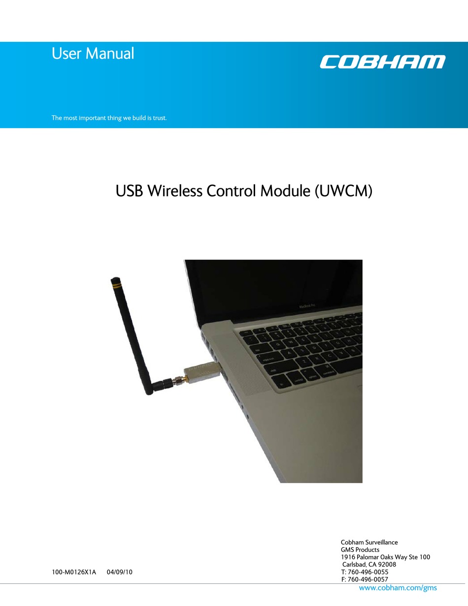COBHAM USB WIRELESS CONTROL MODULE (UWCM) USER MANUAL Pdf Download ManualsLib