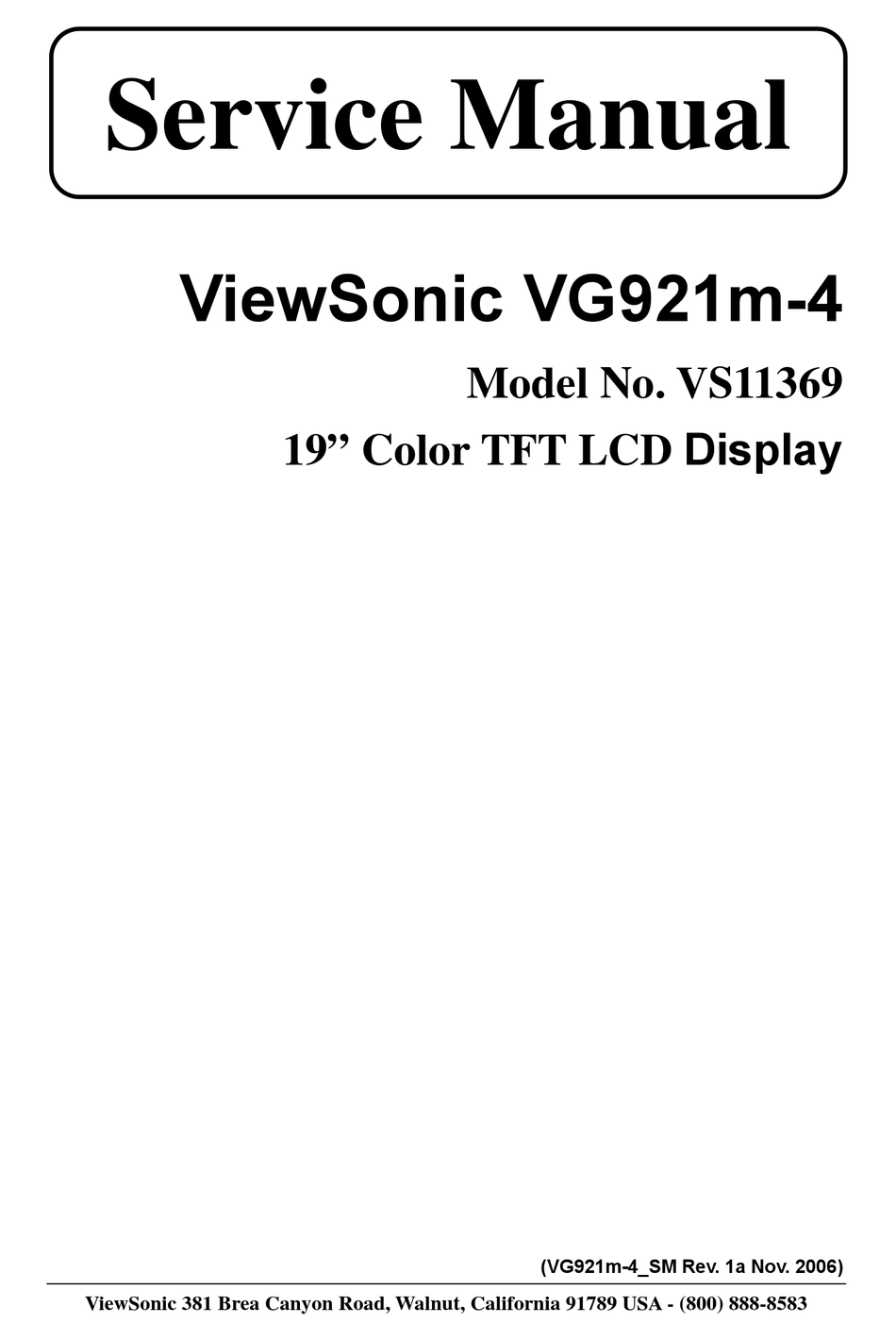 viewsonic vg921m