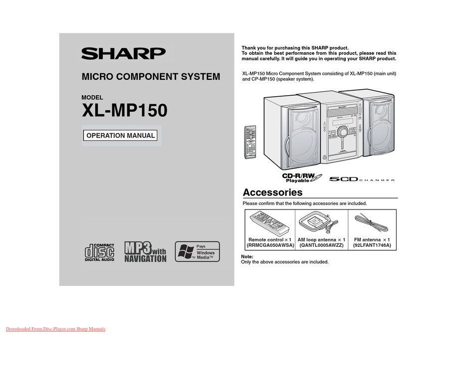 Operation manual pdf. Шарп 505 схема. Музыкальный центр Sharp XL-mp150h. Sharp Micro component System XL-mp60. Sharp XL-HP 5 CD характеристики.