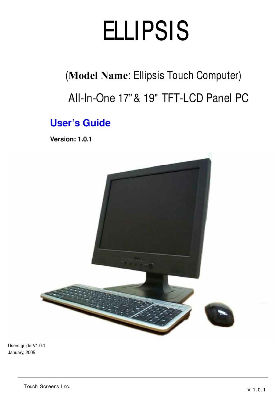 TOUCH SCREENS ELLIPSIS USER MANUAL Pdf Download | ManualsLib