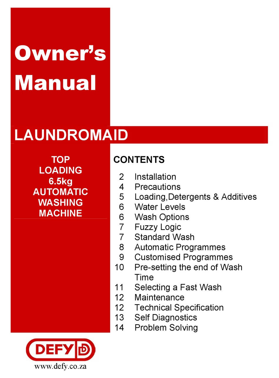 defy laundromaid 1300 not draining